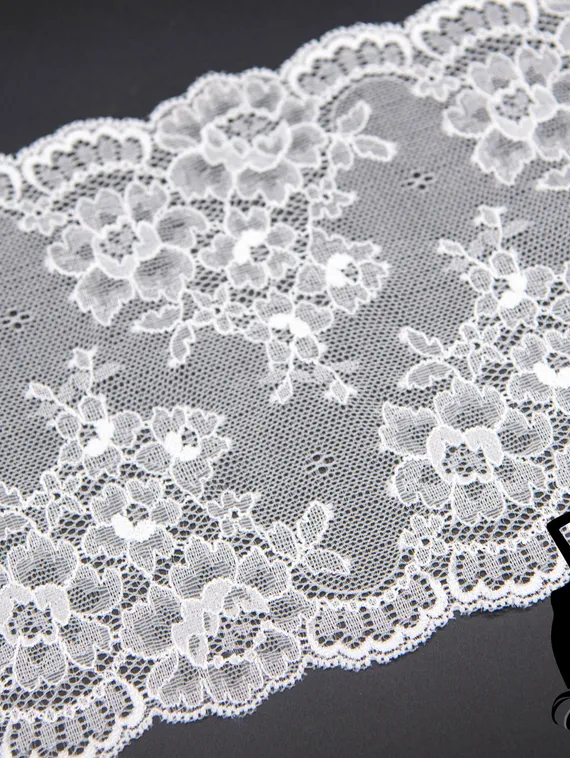 Кружево эластичное 18 см, арт. 03-92, белый