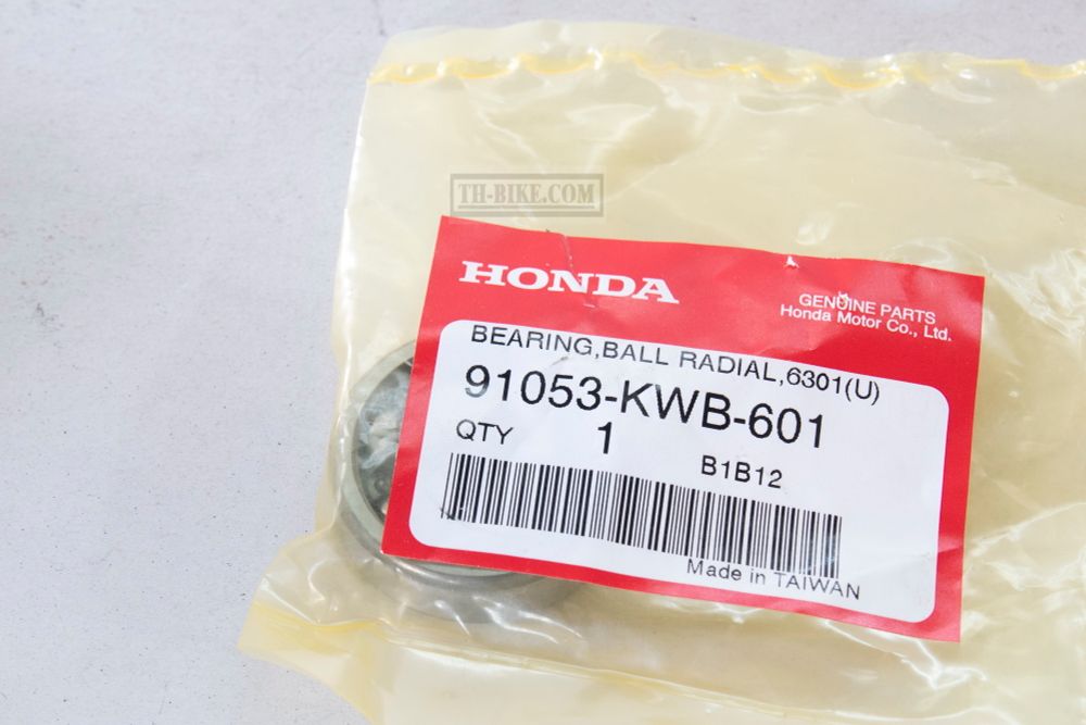 91053-KWB-601. BEARING, RADIAL BALL, 6301U (NTN). Honda