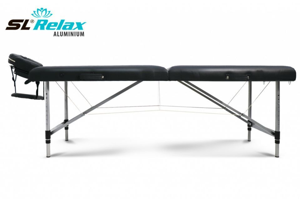 Массажный стол складной SL Relax Aluminium черный