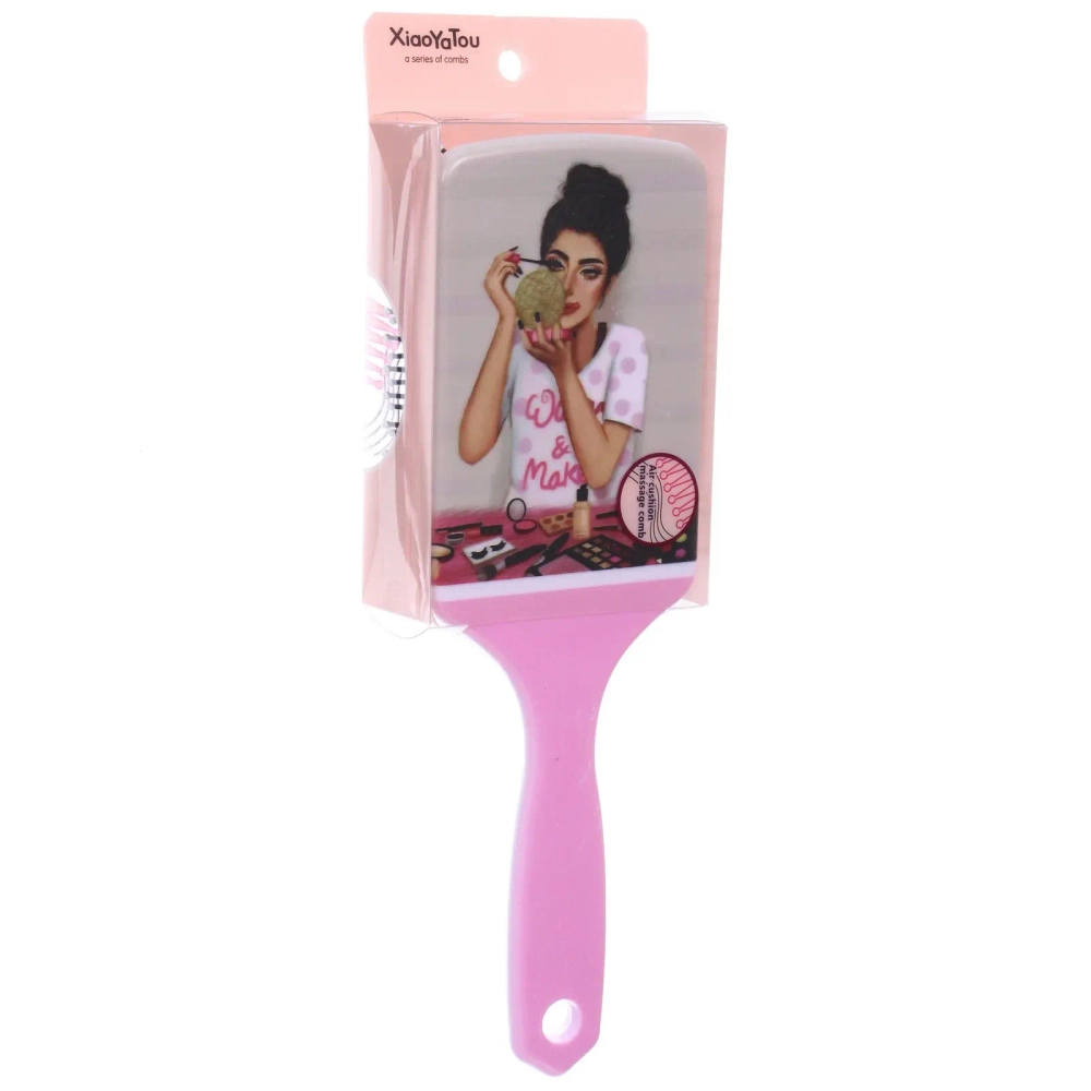 Расческа массажная прямоугольная форма «КОЛЛЕКЦИЯ ИМАНИ - КЛАРА», микс 4 дизайна, 24*7,5см (PVC упаковка)