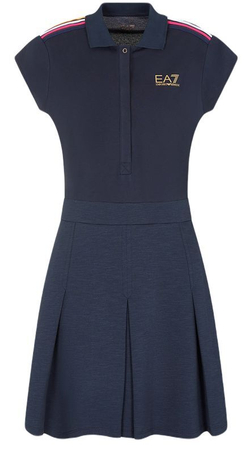 Теннисное платье EA7 Woman Jersey Dress - navy blue