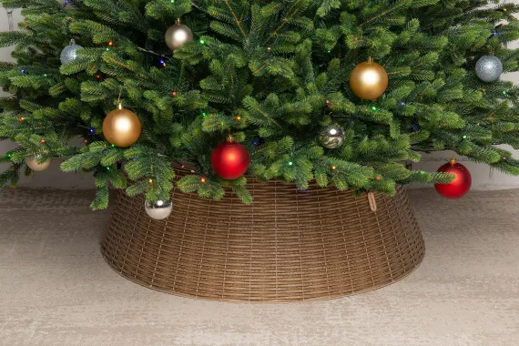 Корзина под елку Премиум Царская Лоза 65*48*30 см., разборная, чайное дерево, ЕлкиТорг (65-221)