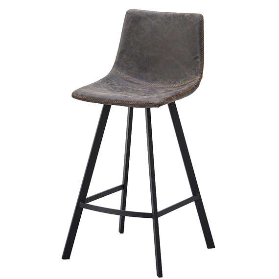 Полубарный стул Netro 66 см, серый на черных металлических ножках | Купить в Hallberg.ru