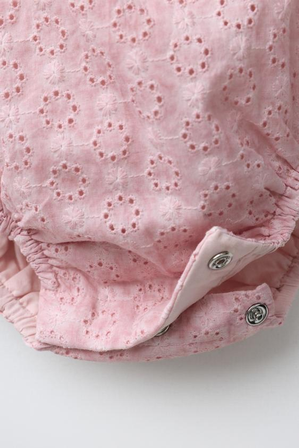 ZARA КОМБИНЕЗОН С АЖУРНОЙ ВЫШИВКОЙ, РОЗОВЫЙ