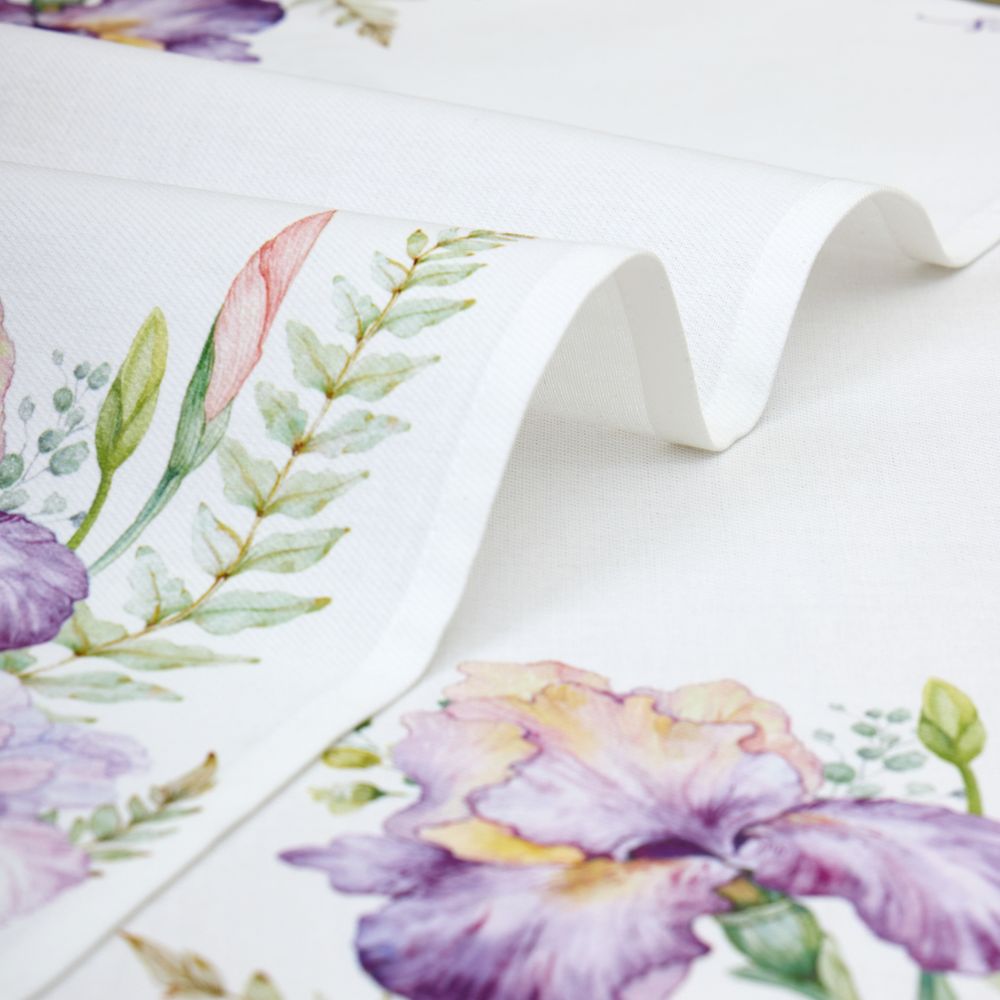 НАБОР ПОЛОТЕНЕЦ ИЗ 2 ШТ "ИРИСЫ"40Х60СМ, 100% ХЛОПОК,БЕЛЫЙ ,ТВИЛ