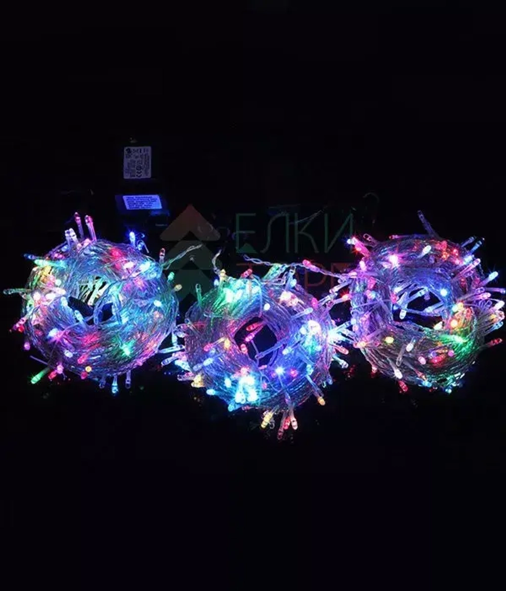 Комплект гирлянды на деревья 60 м., 3 луча по 20 м, 600 RGB ламп, прозрачный силикон, Beauty Led (KDD600-10-1RGB)