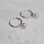 Серьги конго с белым жемчугом