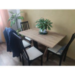 Стол кухонный обеденный раздвижной Дуб Крафт Серый/Серый Графит, Гавана Тип 1, 120х80х75,5 см