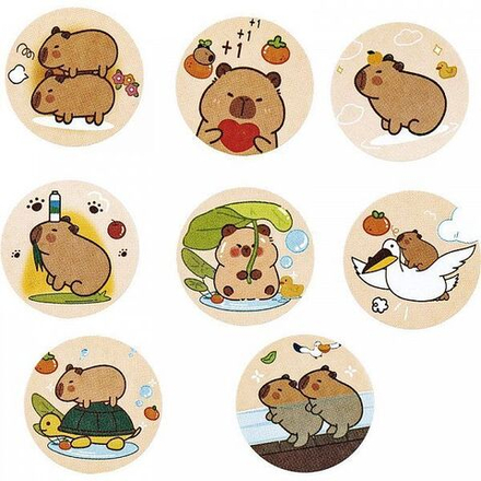 Наклейки-оценки в рулоне d2,5см "Капибара"