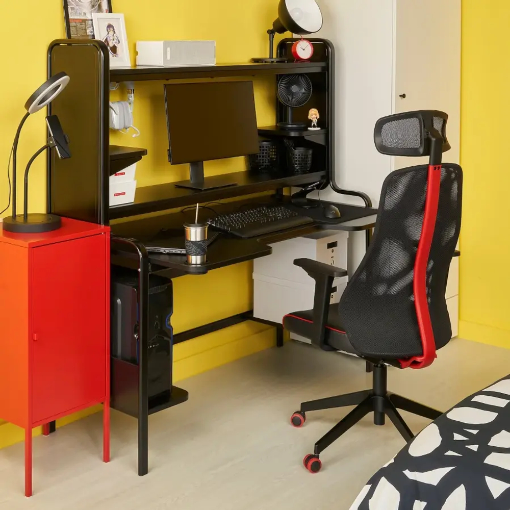 Игровой стол и стул - IKEA FREDDE/MATCHSPEL ИКЕА, 146х74/48х54 см, черный