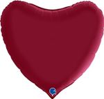 Шар-сердце 36"/91 см, фольга, сатин вишневый (БГ-150)