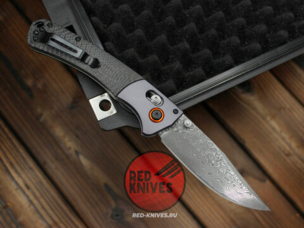 Нож Benchmade Crooked River Carbon A+++ GRAY Damascus