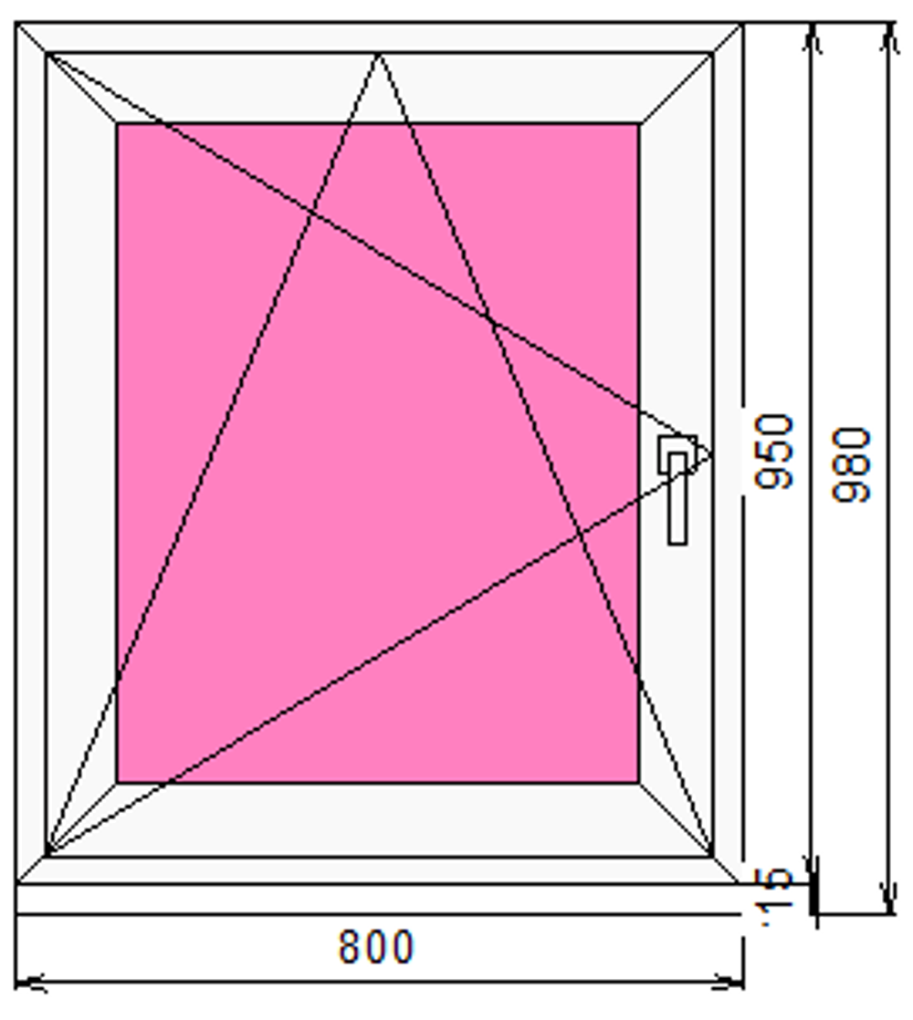 Пластиковое окно 950 х 800 ТермА Эко