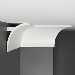 Плинтус потолочный ударопрочный гладкий под подсветку Decomaster A202 130х94х2000мм