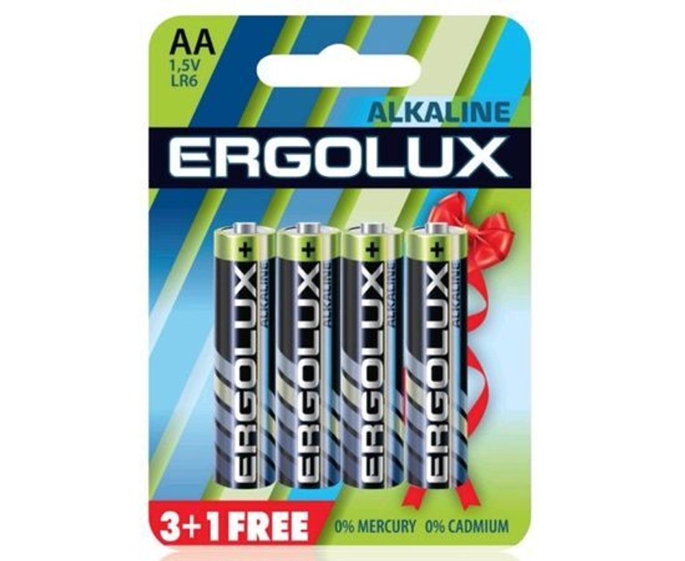 Батарейка Ergolux Alkaline LR6 BL 3+1