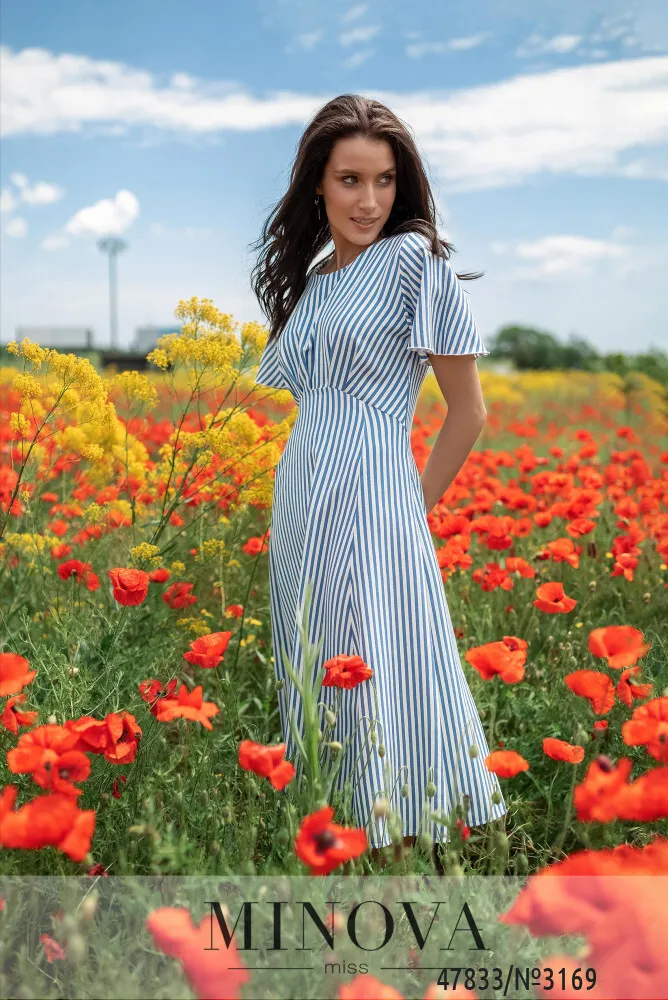 Платье 3169-голубой Minova