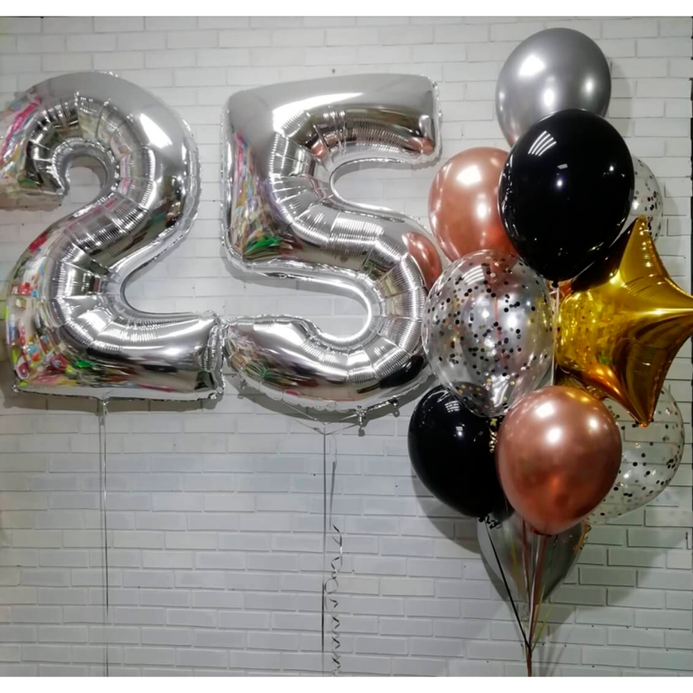 Можная композиция из шаров на 25 лет для жены