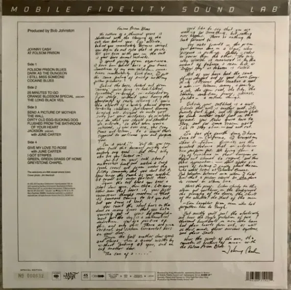 Johnny Cash – At Folsom Prison - 2LP