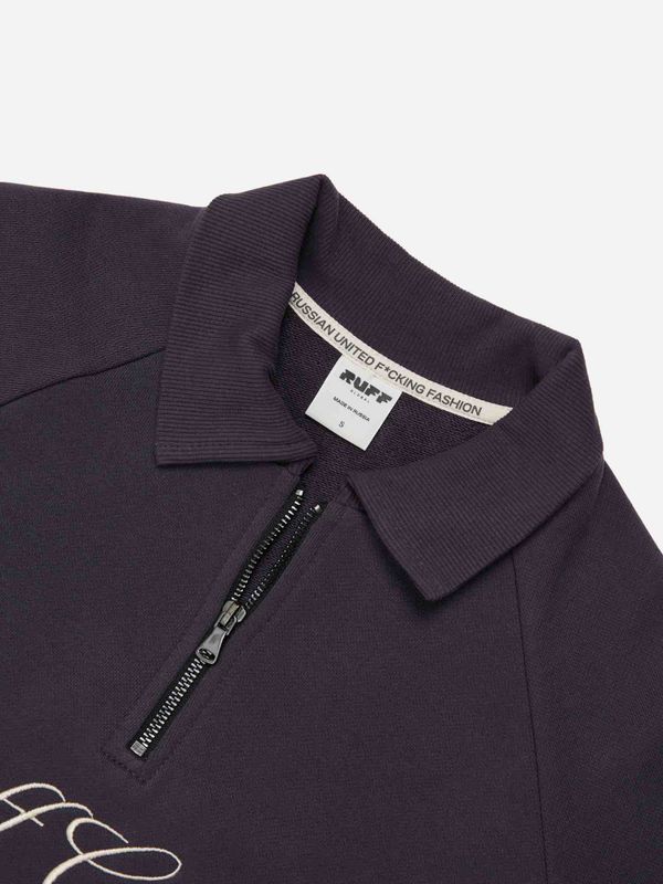 Толстовка Half Zip темно-фиолетовая - фото 10