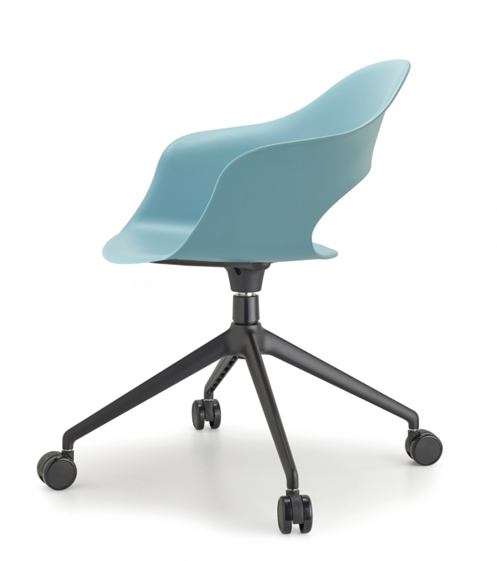 Кресло офисное пластиковое Scab Design Lady B, черный, голубой