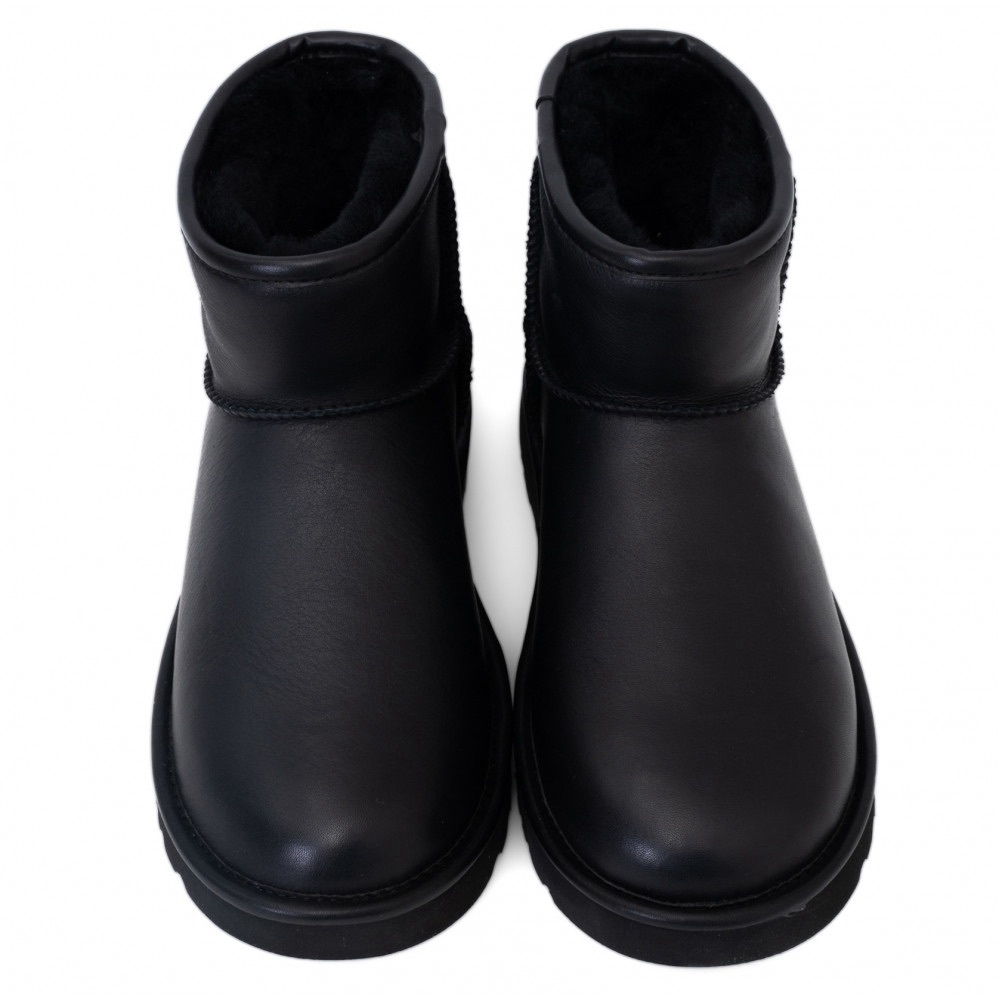 Ugg Mens Classic Mini II Leather Black