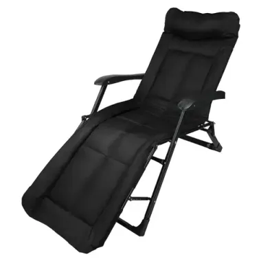 Шезлонг складной (черный)(1780х670х300мм, макс. нагрузка 200кг) Forsage F-FG-HY-8000BK