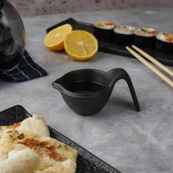 Соусник 50 мл d 10 см h4 см с ручкой Black Raw Wood P.L. Proff Cuisine [12]