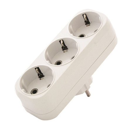 Разветвитель электрический плоский 3 гнезда с З/К UNIVersal белый