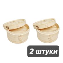 Пароварка бамбуковая Real Tang Steamer 2 яруса 15 см, 2 шт