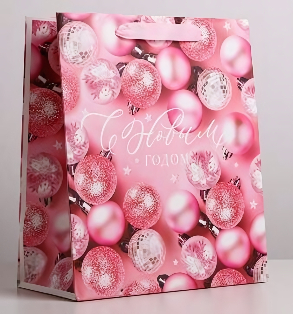 Пакет ламинированный 23*27*11,5см "Розовые шарики" ML (Дарите Счастье)