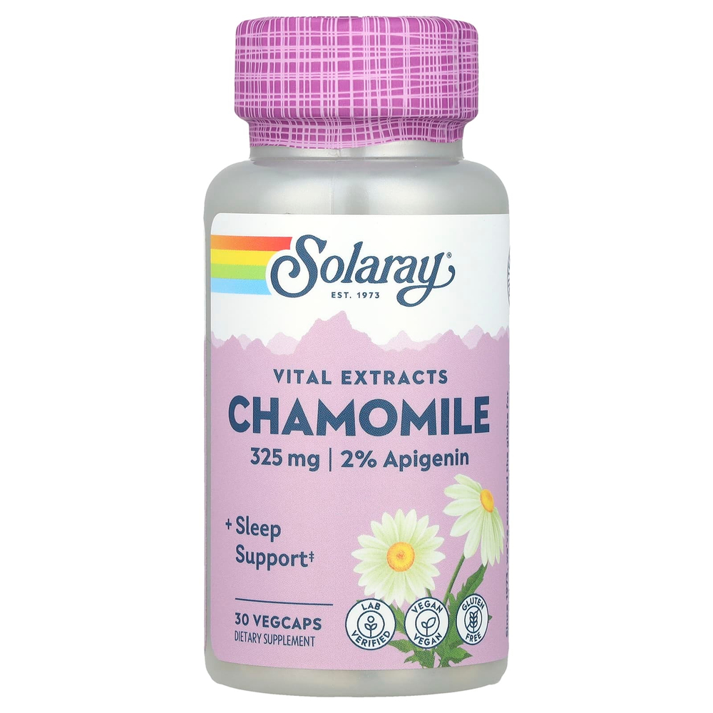 Solaray, Vital Extracts, ромашка, 325 мг, 30 растительных капсул