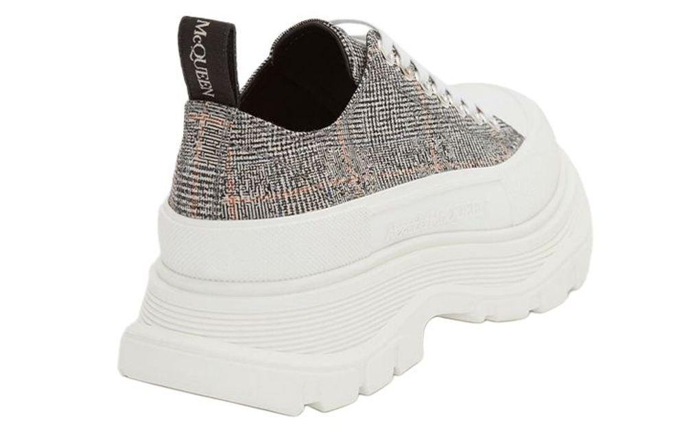 Alexander McQueen Tread Slick Ankle Length Combat Boots Women"s Black White Silver