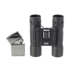 Бинокль Veber Sport БН 10x25 black - металлический корпус с обрезиненным покрытием