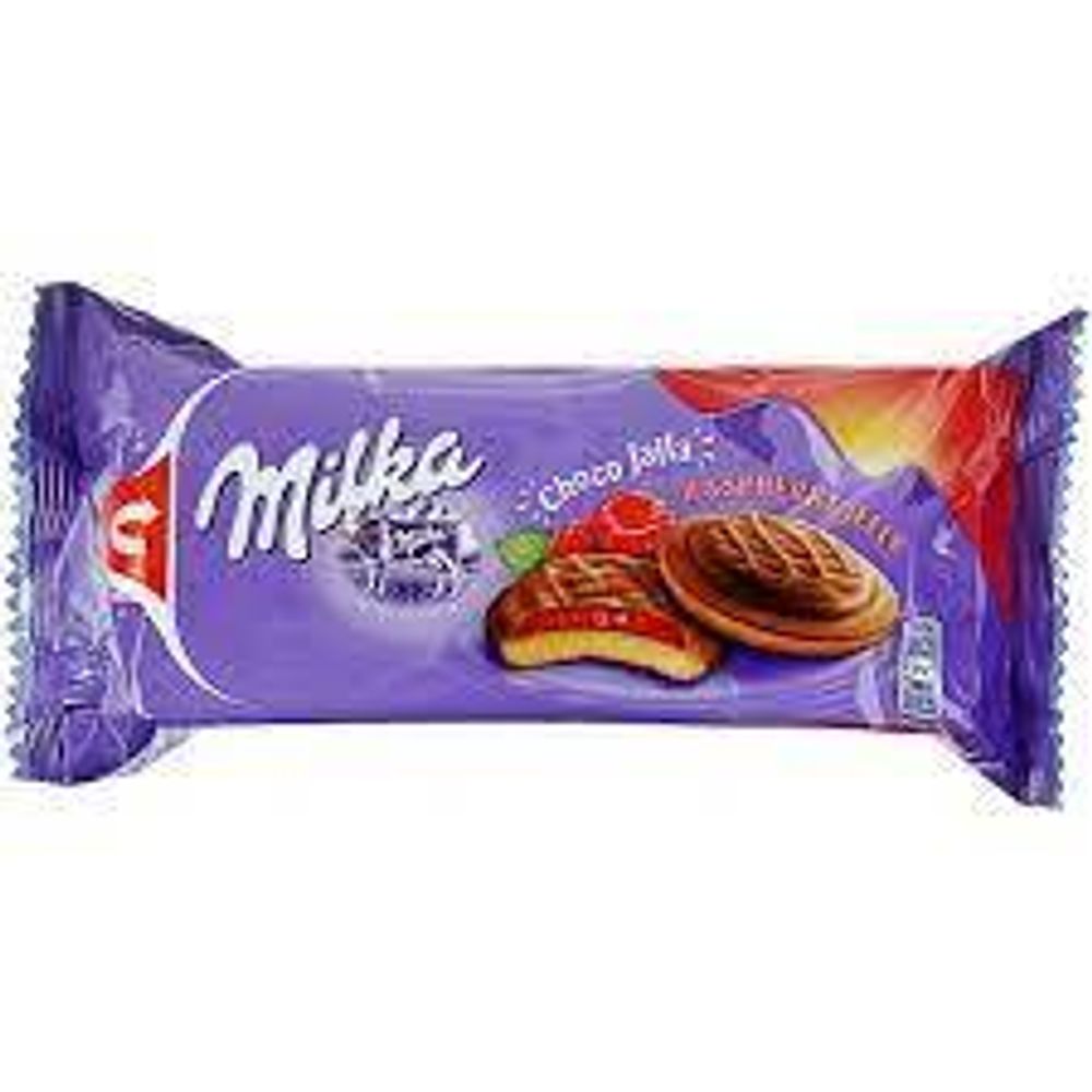 Milka  Choko Jaffa Шоколадно-Бисквитные Печенья с Малиновой Начинкой 147г