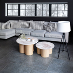 Стол с искусственным камнем Лейна, лак бесцветный, большой