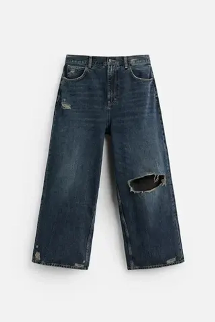 ZARA X HARRY LAMBERT ДЖИНСЫ ШИРОКОГО КРОЯ, СИНИЙ