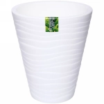 Кашпо для цветов пластиковое 5,2л d-21,5см «Валенсия» со вставкой белый