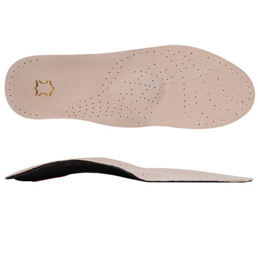 Стельки для обуви из натуральной кожи c СУПИНАТОРОМ, размер RU 39-45/EU 40-46, SHEGRA (ШЕГРА),700760