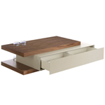 Журнальный столик 2105/HE-CT140 из орехового дерева и дымчатого МДФ