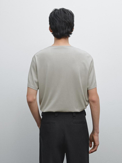 Massimo Dutti Легкая футболка из 100% хлопка, серый