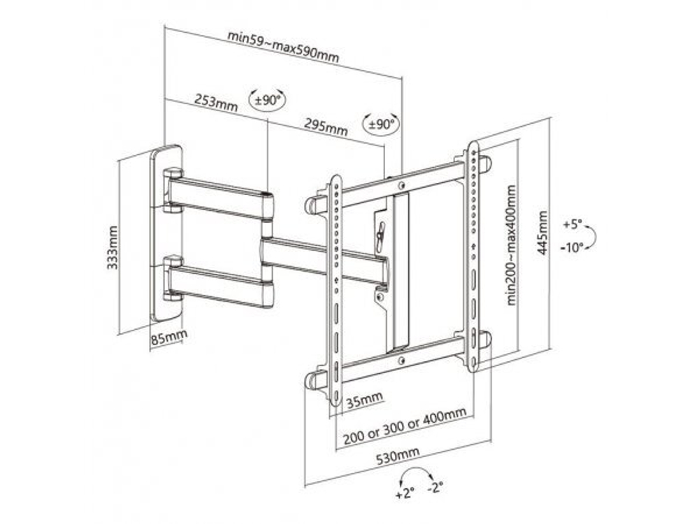 Настенный выдвижной кронштейн Exell EXi-X5044