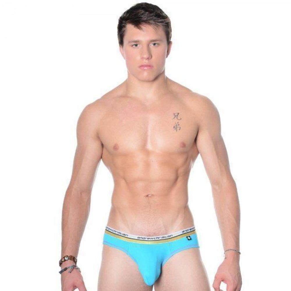 Мужские трусы брифы бирюзовые Andrew Christian Vibe Brief Aqua   AC3-M086