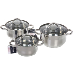 Набор посуды из нержавеющей стали ADELE 3 предмета (3 кастрюли 1,9л, 2,7л, 3,4л), DH08-6