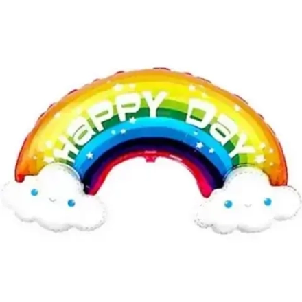 Шар (39""/99 см) Фигура, Радуга в облаках, Happy Day, 1 шт. Д5