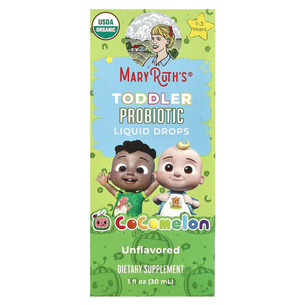 MaryRuth's, Жидкие капли с пробиотиком для малышей, Cocomelon ™, для детей от 1 до 3 лет, без добавок, 30 мл (1 жидк. Унция)