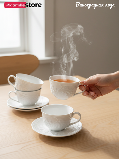 Чайный набор 250 мл. 12 предметов Виноградная лоза