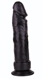 Крупный чёрный фаллоимитатор без мошонки - 20,5 см. (Цвет: черный)