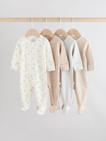 Комбинезон / Слип для малышей Next AW3-259, 4 шт., Кремовый, Бежевый