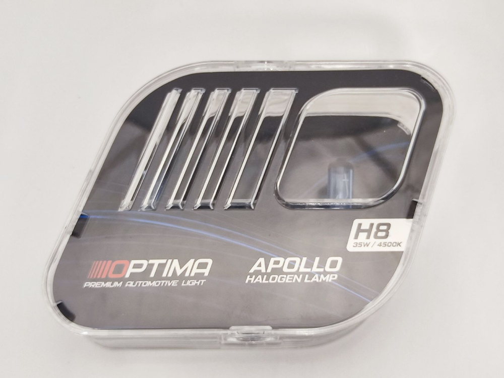 Галогенные лампы Optima Apollo H8 White 4500K, комплект 2 лампы