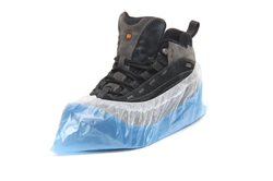 Бахилы Мега прочные бело-голубые с двойным дном (с 2-ой резинкой) в евроблоках (2000 шт.), 80 мкр